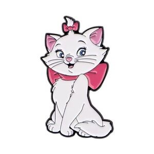 White and Pink Marie The Aristocats Disney Inspired Enamel Pin